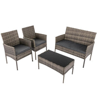 4 Seater Wicker Outdoor Lounge Set &#8211; Mixed Grey Furniture Kings Warehouse 