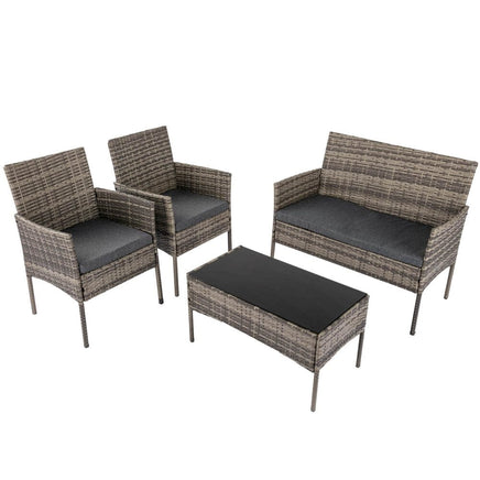 4 Seater Wicker Outdoor Lounge Set &#8211; Mixed Grey Furniture Kings Warehouse 