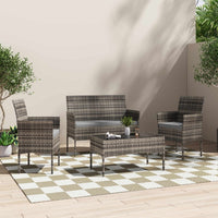 4 Seater Wicker Outdoor Lounge Set &#8211; Mixed Grey Furniture Kings Warehouse 