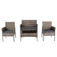 4 Seater Wicker Outdoor Lounge Set &#8211; Mixed Grey Furniture Kings Warehouse 