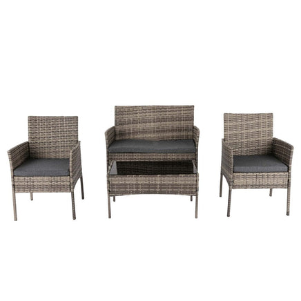 4 Seater Wicker Outdoor Lounge Set &#8211; Mixed Grey Furniture Kings Warehouse 