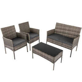 4 Seater Wicker Outdoor Lounge Set &#8211; Mixed Grey March Mayhem Kings Warehouse 