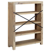 4-Tier Bookcase 80x30x110 cm Solid Wood Acacia Kings Warehouse 