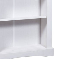 4-Tier Bookcase Mexican Pine Corona Range White 81x29x150 cm living room Kings Warehouse 