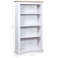 4-Tier Bookcase Mexican Pine Corona Range White 81x29x150 cm living room Kings Warehouse 
