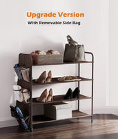 4 Tier Metal Shoe Rack Storage Organiser for Entryway and Bedroom Furniture Kings Warehouse 