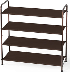 4 Tier Metal Shoe Rack Storage Organiser for Entryway and Bedroom Furniture Kings Warehouse
