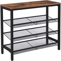 4-Tier Shoe Rack, Industrial Shoe Organizer Storage Bench Furniture Kings Warehouse 