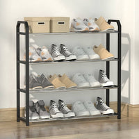 4 tier Shoe Rack Storage Organiser (Black) Kings Warehouse 