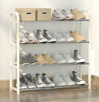 4 tier Shoe Rack Storage Organiser (White) Kings Warehouse 
