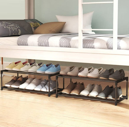 4-Tier Stainless Steel Shoe Rack Storage Organizer to Hold up to 20 Pairs of Shoes (80cm, Black) Furniture Kings Warehouse 