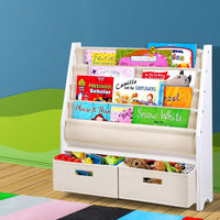 4 Tiers Kids Bookshelf Magazine Rack Children Bookcase Organiser Drawer Baby & Kids Kings Warehouse 