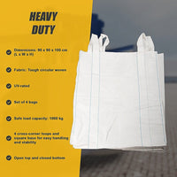 4 x 1 tonne FIBC Polypropylene UV Rated Builder / Bulk / Landscape Bags Home & Garden Kings Warehouse 