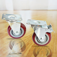4 x 4" Heavy Duty PU Swivel Castor Wheels With Brake Tools Kings Warehouse 