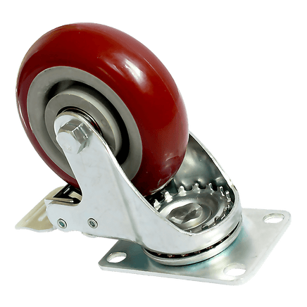 4 x 4" Heavy Duty PU Swivel Castor Wheels With Brake Tools Kings Warehouse 