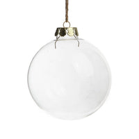 4 x Glass Bauble 6cm Diameter Round Clear with Silver Cap - table or tree centrepice personal memory theme craft gift Occasions Kings Warehouse 