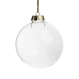 4 x Glass Bauble 6cm Diameter Round Clear with Silver Cap - table or tree centrepice personal memory theme craft gift Occasions Kings Warehouse 