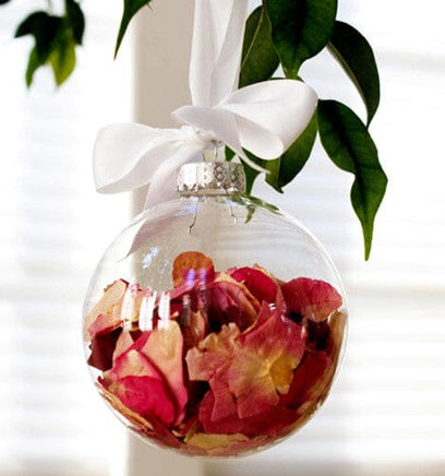 4 x Glass Bauble 6cm Diameter Round Clear with Silver Cap - table or tree centrepice personal memory theme craft gift Occasions Kings Warehouse 