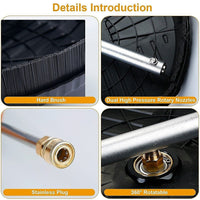 4000 PSI 44CM Pressure Washer Surface Cleaner with 2 Extension Wands Tools Kings Warehouse 