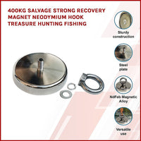 400Kg Salvage Strong Recovery Magnet Neodymium Hook Treasure Hunting Fishing KingsWarehouse 
