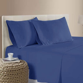 400TC Bamboo Cotton Sheet Set Blue Queen Home & Garden Kings Warehouse 