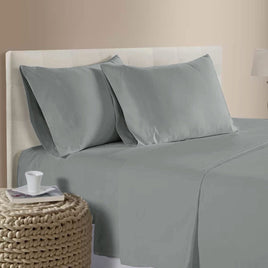 400TC Bamboo Cotton Sheet Set Grey Queen Home & Garden Kings Warehouse 