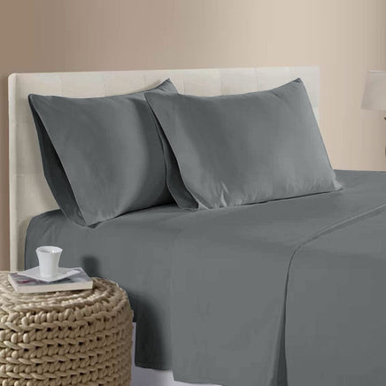 400TC Bamboo Cotton Sheet Set Pewter Queen Home & Garden Kings Warehouse 