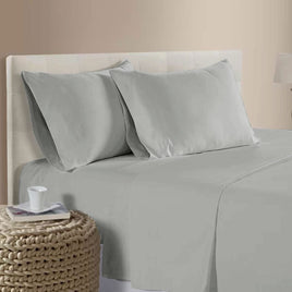 400TC Bamboo Cotton Sheet Set Silver Queen Home & Garden Kings Warehouse 