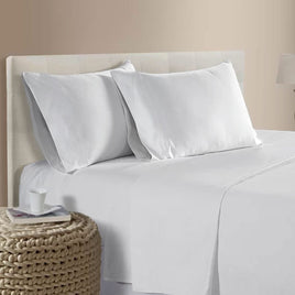 400TC Bamboo Cotton Sheet Set White Queen Home & Garden Kings Warehouse 