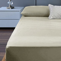 400TC Cotton Percale King Single Combo Set 50cm Wall Taupe Home & Garden Kings Warehouse 