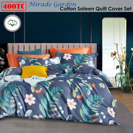 400TC Cotton Sateen Quilt Cover Set Mirade Garden King Home & Garden Kings Warehouse 