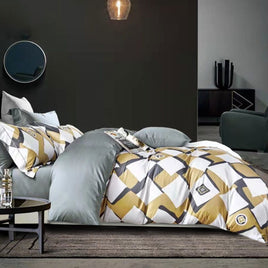 400TC Cotton Sateen Quilt Cover Set Modern Art Queen Home & Garden Kings Warehouse