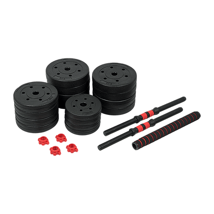 40kg Adjustable Rubber Dumbbell Set Barbell Home GYM Exercise Weights Sports & Fitness Kings Warehouse 