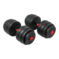 40kg Adjustable Rubber Dumbbell Set Barbell Home GYM Exercise Weights Sports & Fitness Kings Warehouse 