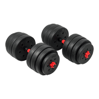 40kg Adjustable Rubber Dumbbell Set Barbell Home GYM Exercise Weights