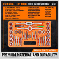 40Pc Tap And Die Set Metric Szie Screw Screwdriver Thread Drill W/t Pitch Gauge Tools Kings Warehouse 