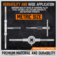40Pc Tap And Die Set Metric Szie Screw Screwdriver Thread Drill W/t Pitch Gauge Tools Kings Warehouse 