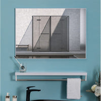 40x50cm White Rectangle Wall Bathroom Mirror Bathroom Holder Vanity Mirror Corner Decorative Mirrors Kings Warehouse 