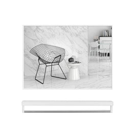 40x50cm White Rectangle Wall Bathroom Mirror Bathroom Holder Vanity Mirror Corner Decorative Mirrors Kings Warehouse 