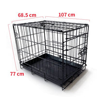 42" Pet Dog Cage Kennel Metal Crate Enlarged Thickened Reinforced Pet Dog House Kings Warehouse 