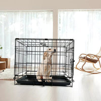 42" Pet Dog Cage Kennel Metal Crate Enlarged Thickened Reinforced Pet Dog House Kings Warehouse 