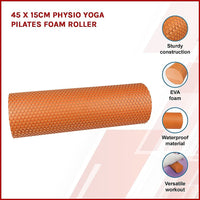 45 x 15cm Physio Yoga Pilates Foam Roller Kings Warehouse 