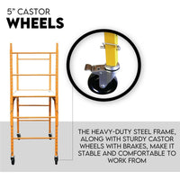 450kg Mobile Scaffold Ladder Scaffolding Platform Portable Ladder Work Safety Kings Warehouse 