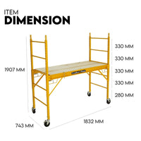 450kg Mobile Scaffold Ladder Scaffolding Platform Portable Ladder Work Safety Tools Kings Warehouse 