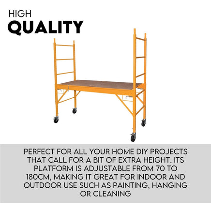 450kg Mobile Scaffold Ladder Scaffolding Platform Portable Ladder Work Safety Tools Kings Warehouse 
