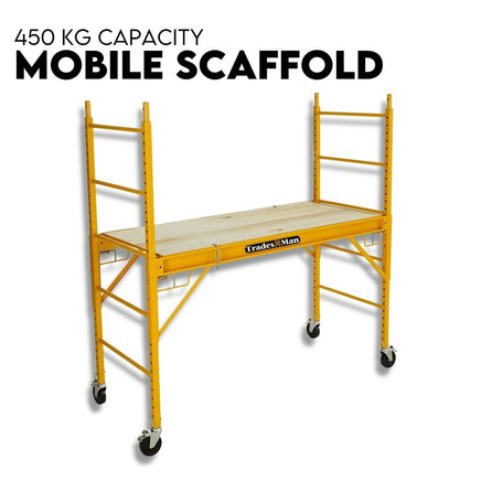 450kg Mobile Scaffold Ladder Scaffolding Platform Portable Ladder Work Safety Tools Kings Warehouse 
