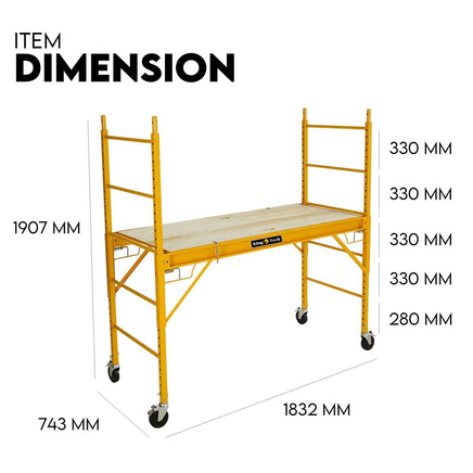 450kg Mobile Scaffold Ladder Scaffolding Platform Portable Ladder Work Safety Tools Kings Warehouse 