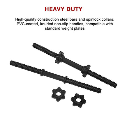 45cm - 1 Pair Dumbbell Bar 25mm Diameter - PVC Coated Dumbell Handle Sports & Fitness Kings Warehouse 