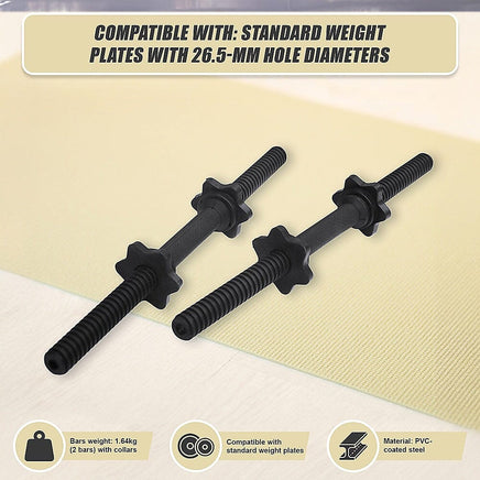 45cm - 1 Pair Dumbbell Bar 25mm Diameter - PVC Coated Dumbell Handle Sports & Fitness Kings Warehouse 