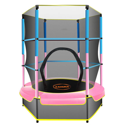 4.5ft Trampoline Round Free Safety Net Spring Pad Cover Mat Outdoor - Blue Pink Kings Warehouse 